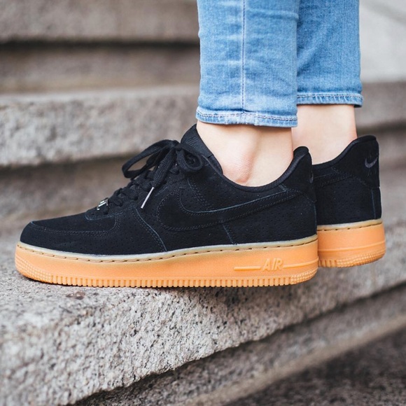 NWT🖤Nike Air Force 1 Suede Black - Picture 6 of 8